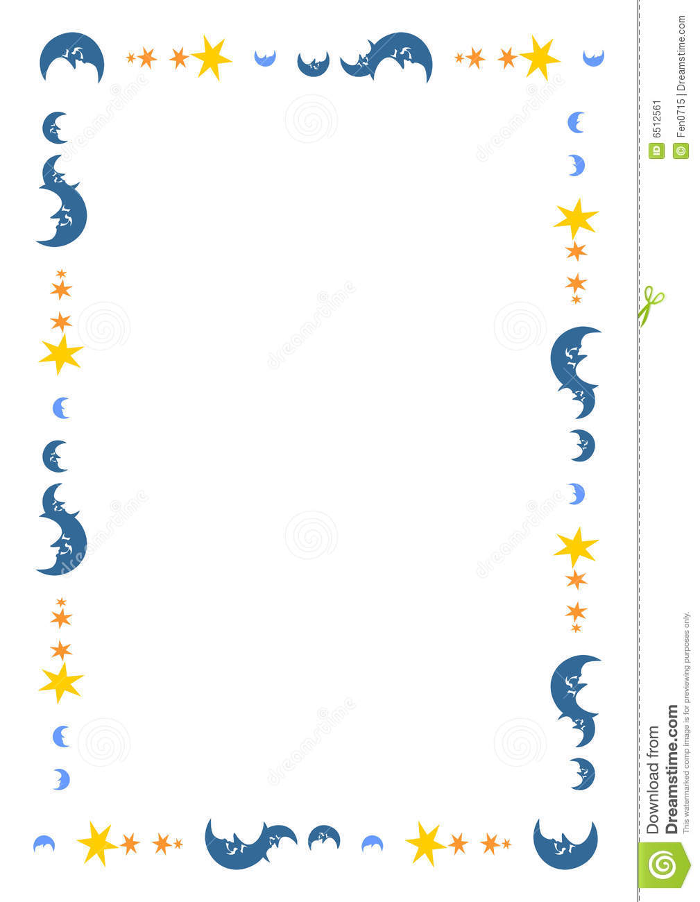 Border Of Colorful Moons   Stars Clip Art