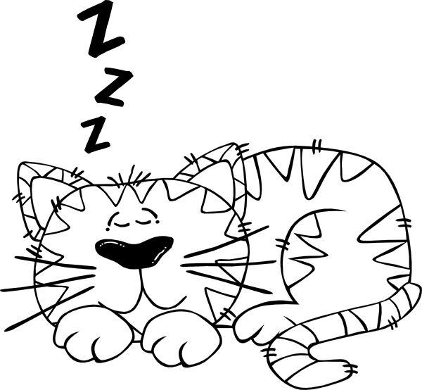 Cartoon Cat Sleeping Outline Clip Art At Clker Com   Vector Clip Art