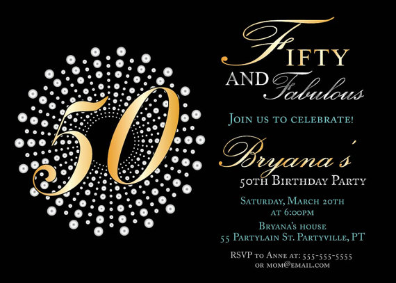 Fifty And Fabulous Birthday Invitations 50th Birthday Party    