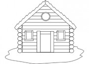 Log Cabin B W This Black And White Outline Illustration Log Cabin B W