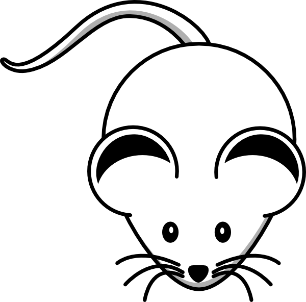 Mouse Clipart Black And White White Mouse Black Ears Hi Png