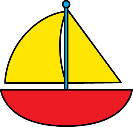 Red Sailboat Clip Art Image   Red Sailboat With Yellow Sails