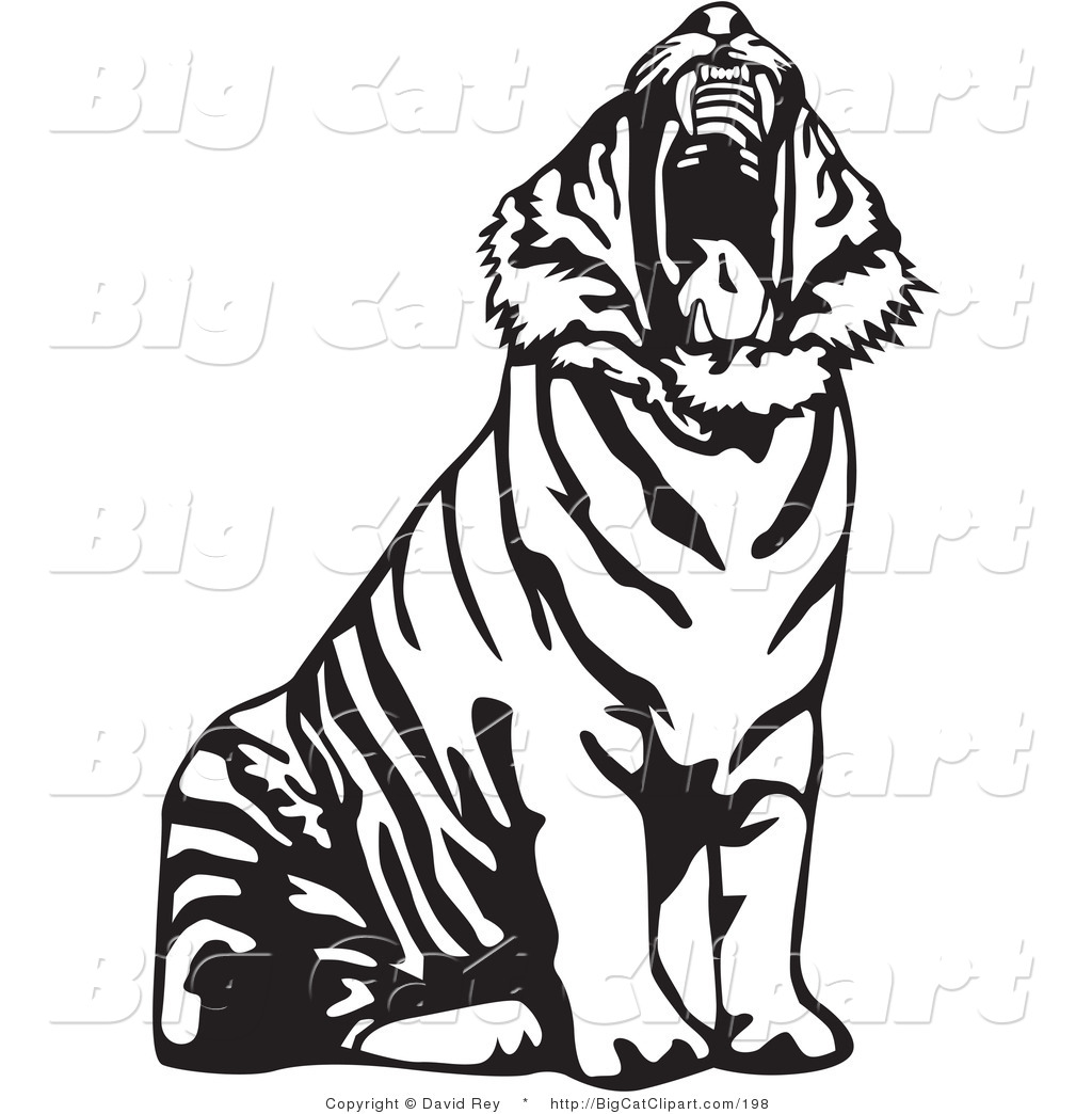 Tiger Clip Art Black And White