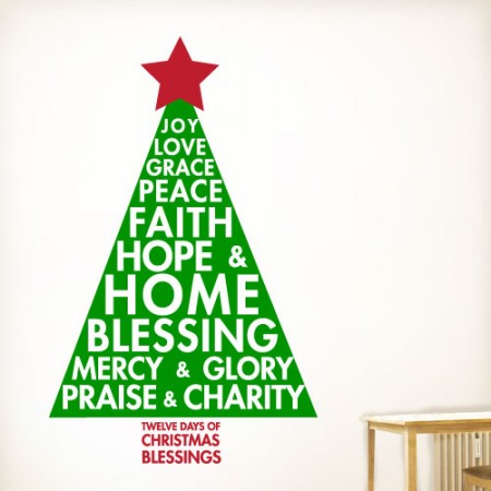 Twelve Christmas Blessings Wall Decal Quotes