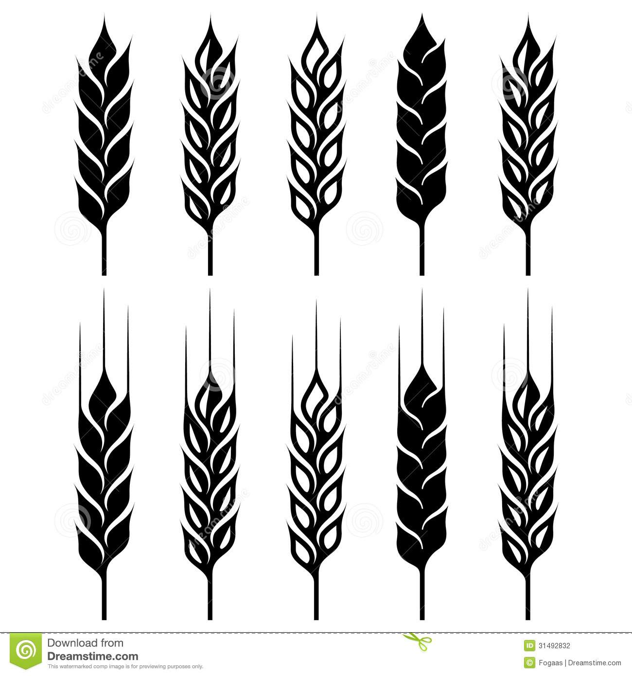 Wheat Ear Sign Set Stock Photography   Image  31492832