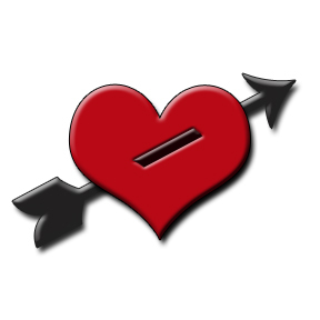 Free Clipart Picture Of A Red Heart With An Arrow Through It