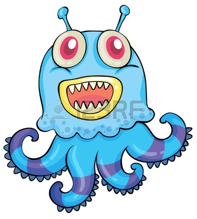 Scary Cartoon Monster 15249976 Illustration Of A Scary Monster On A