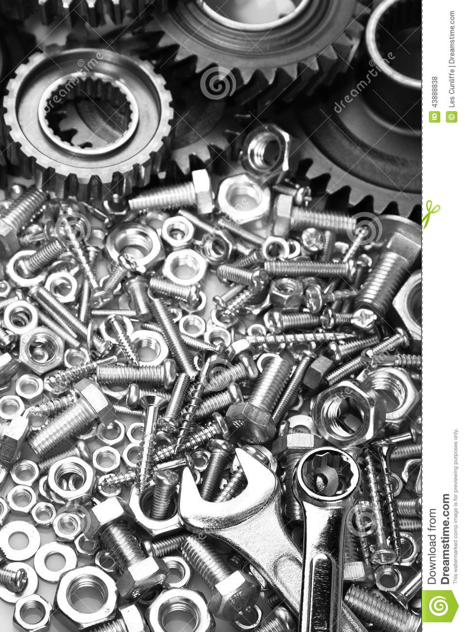 Steel Gears Nuts Bolts And Wrenches