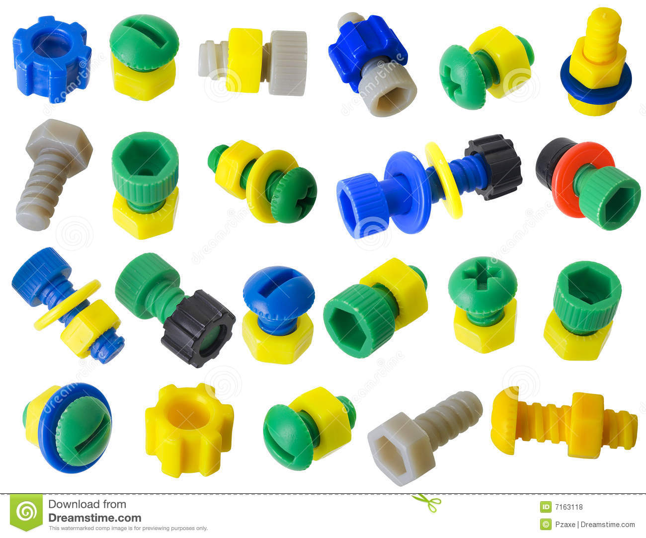 Toy Plastic Details   Bolts Nuts Gears Royalty Free Stock Photos