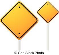 Blank Orange Roadsigns With Empty Space On Metal Poles  Smaller
