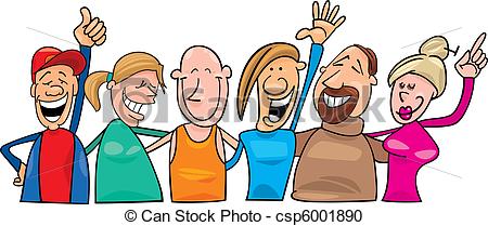 Clipart Of Group Of Happy People   Cartoon Illustration Of Group