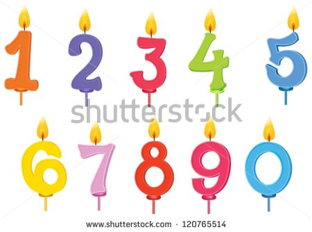 Illustration Of Birthday Candles On A White Background   Stock Vector