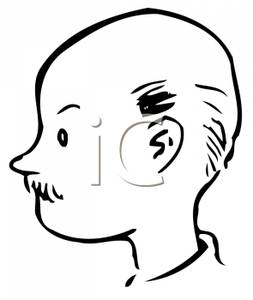 Bald Man With A Mustache   Royalty Free Clipart Picture