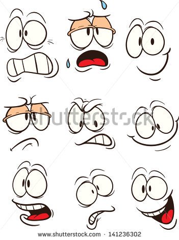 Cartoon Faces  Vector Clip Art Illustration  Each On A Separate Layer
