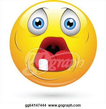 Dumb Old Face With Open Mouth Smiley Character  Clipart Illustrations