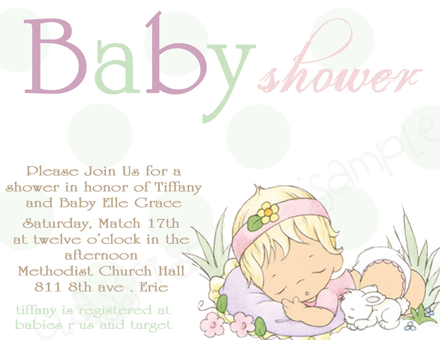 Girl Baby Shower Precious Moments Baby Shower Invitation Baby Shower