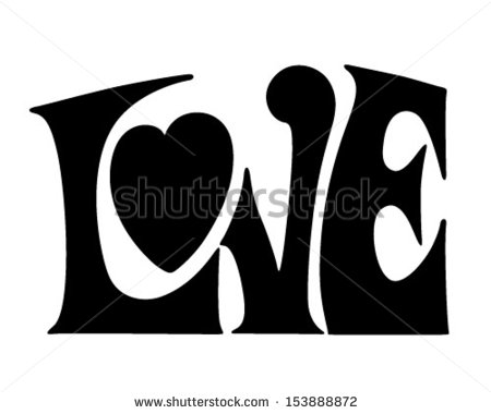 Love Banner   Retro Clip Art Illustration   Stock Vector