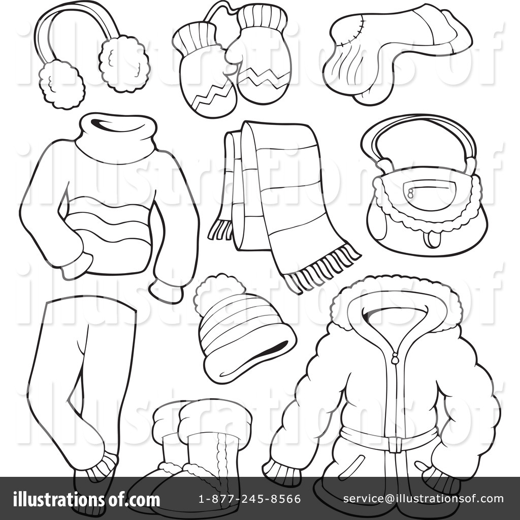 Royalty Free  Rf  Winter Clothes Clipart Illustration By Visekart