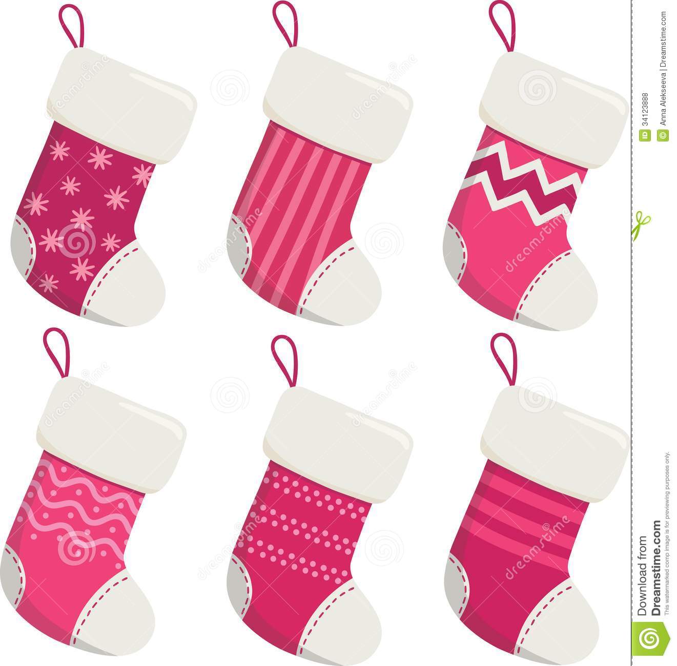Socks Set  Christmas Cartoon Sock  Holiday Vector Illustration