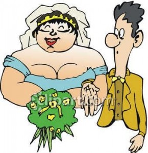 0060 0806 2517 3721 Fat Bride With A Skinny Groom Clipart Image