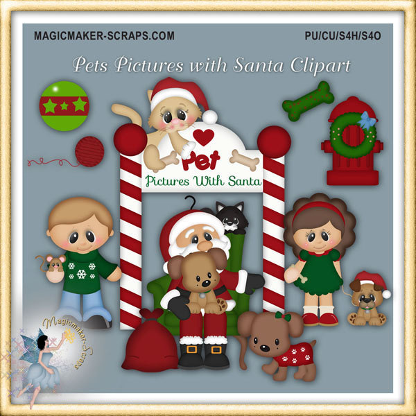 Christmas Clipart Holiday Pet S Picture With By Magicmakerscraps