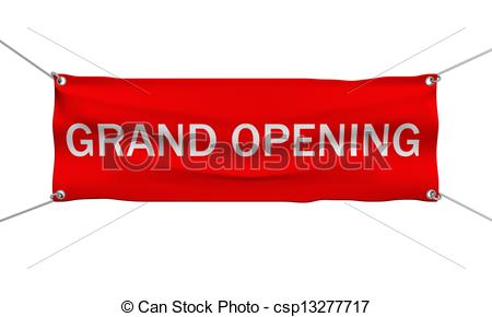 Clipart Of Grand Opening Banner 3d Illustration Isolated Csp13277717