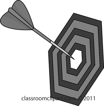 Sports Gray And White Clipart  Dart Board R411h   Classroom Clipart