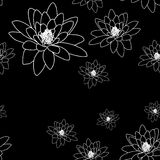 Black And White Seamless Pattern With Magnolia Flowers  Royalty Free    