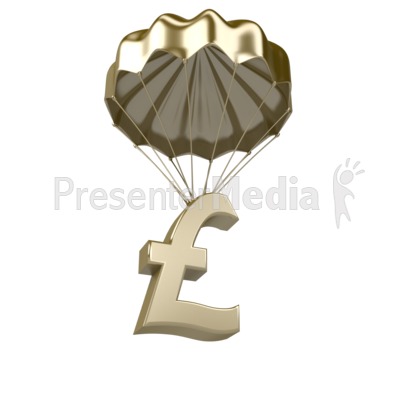 Golden Pound Parachute   Signs And Symbols   Great Clipart For
