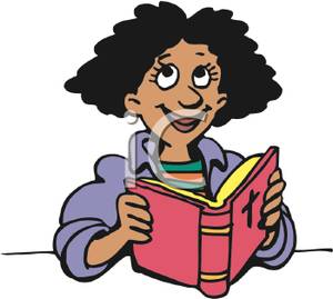 An African American Woman Reading The Bible   Royalty Free Clipart