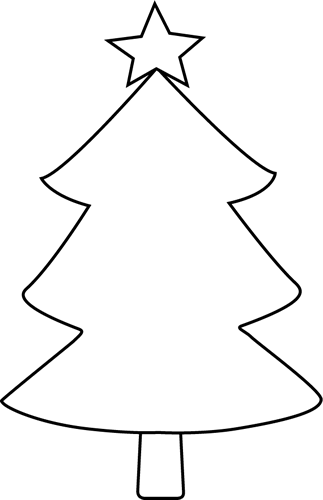 Christmas Tree Clip Art   Black And White Blank Christmas Tree Image