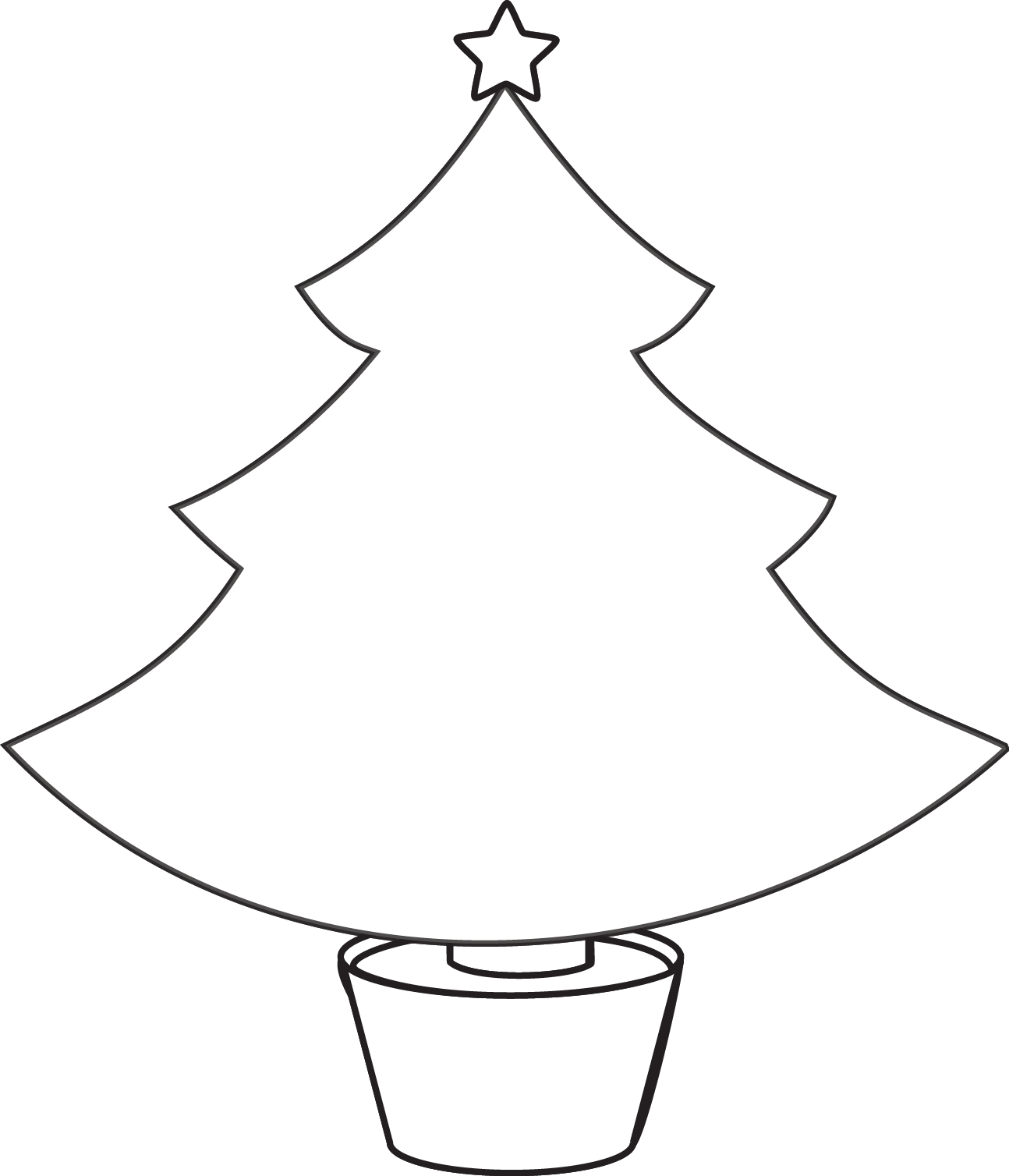 Christmas Tree Outline Printable Plain Christmas Tree