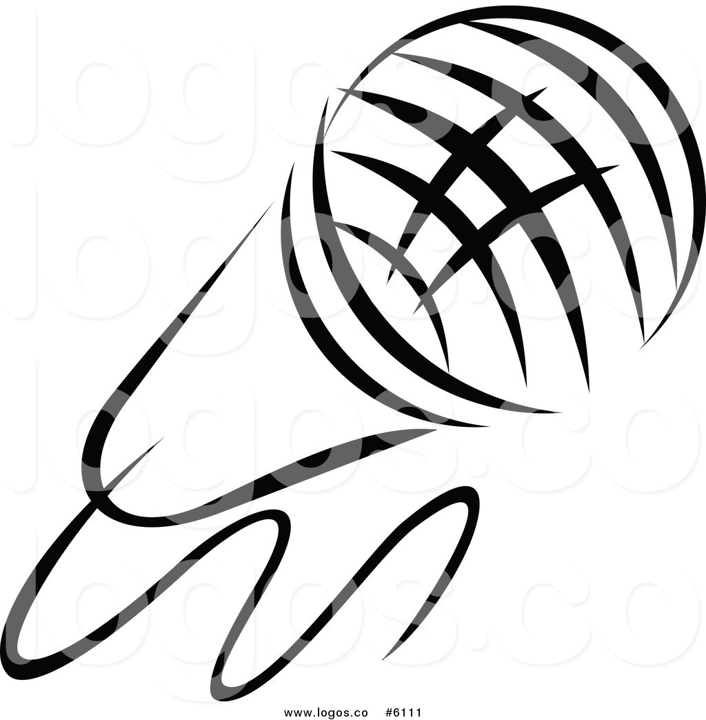 Free Clip Art Vector Logo Of A Black And White Singer Microphone