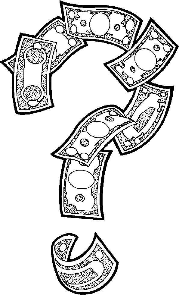 Money Sign Clip Art Black And White Money Question Png