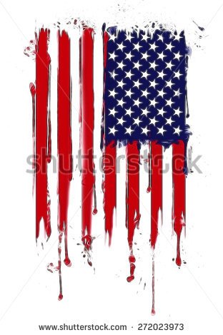 Vertical Composition Vector American Flag In Grunge Styleamerican