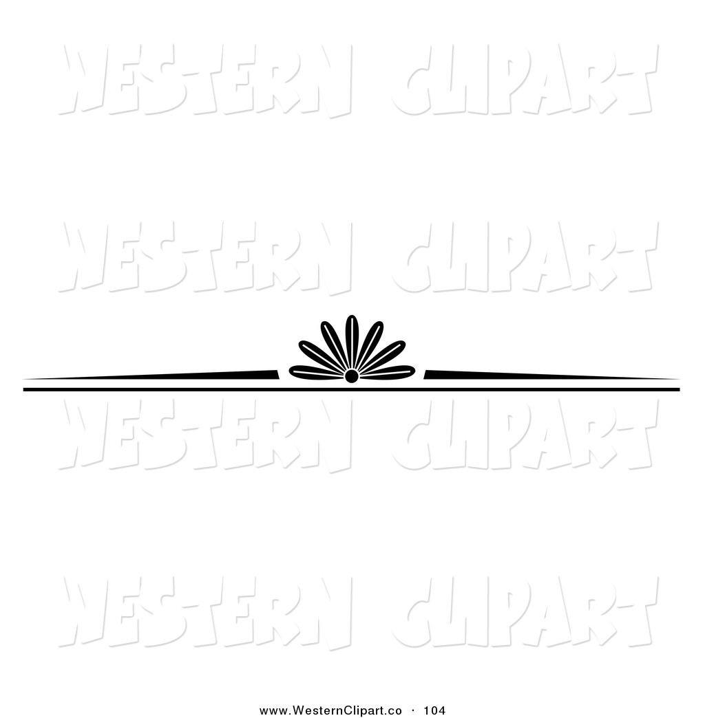Western Clip Art Of A Black And White Western Styled Border On White