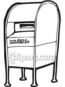 Black And White Drop Off Mailbox Royalty Free Clipart Picture 090116