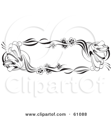 Clipart Illustration Of A Black And White Trumpet Flower Text Box Jpg