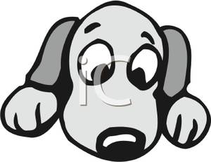 Cute Dog Face Clipart A Colorful Cartoon Cute Puppy Face With Big Eyes