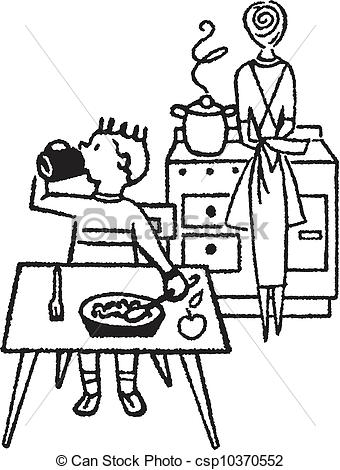 Dining Table Clipart Black And White Kitchen Clip Art Black And White
