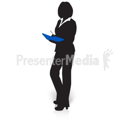 Businesswoman Silhouette Book   Presentation Clipart   Great Clipart