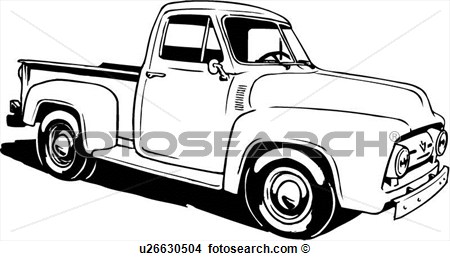 Clipart Of Illustration Lineart Classic 1953 Ford Pickup Truck