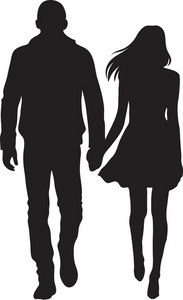 Couple Clipart Image   Silhouette Of A Couple A Boy And Girl Holding