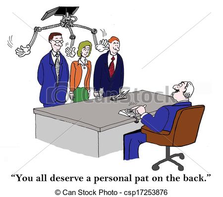 Stock Illustrations Of A Personal Pat On The Back From Boss   You All