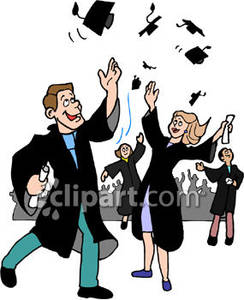 Students Graduating From College   Royalty Free Clipart Picture