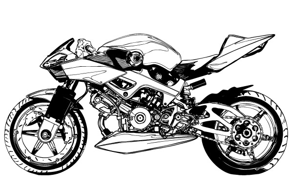 Black And White Motorcycle Vector Clip Arts Free Clip Art