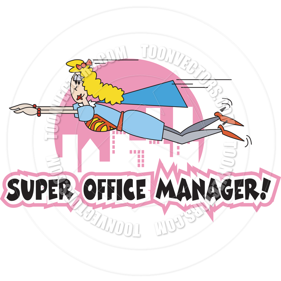 Cartoon Super Office Manager Vector Illustration By Clip Art Guy