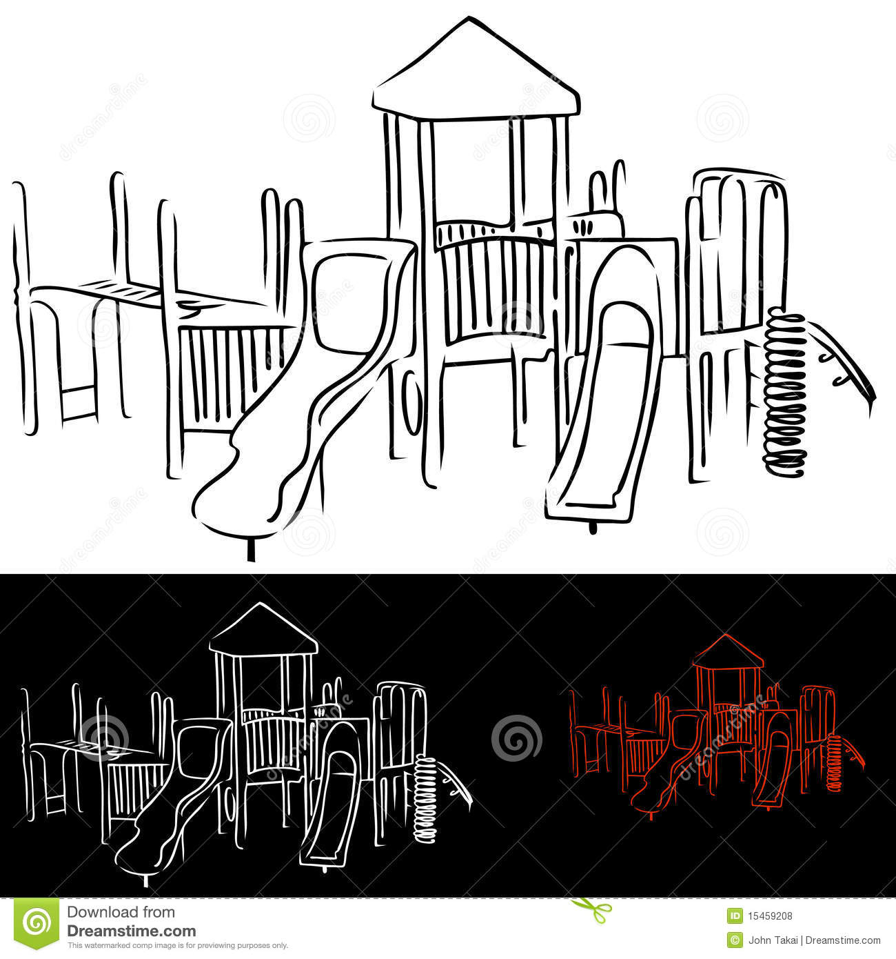 Daycare Clipart Black And White Playground Equipment