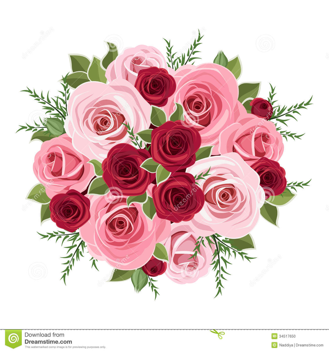 Pink Flowers Bouquet Clip Art Roses Bouquet  Stock Photo