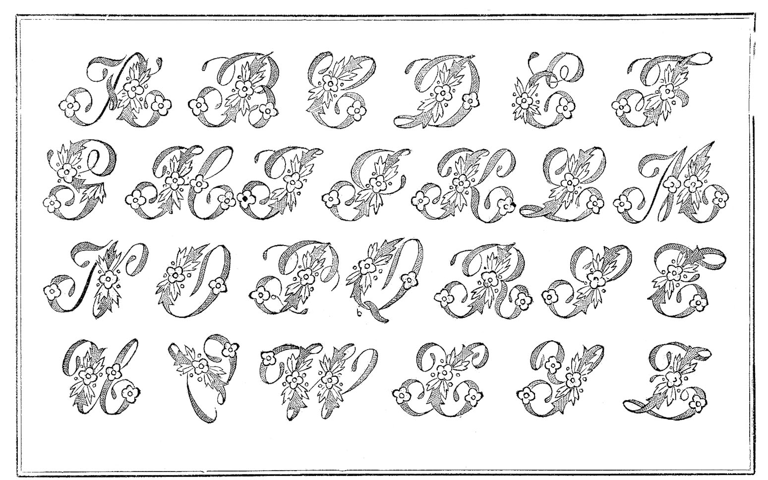 Vintage Clip Art   Beautiful Monogram Alphabet   The Graphics Fairy